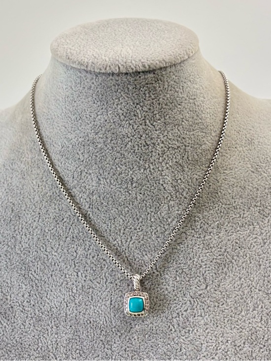 David Yurman Jewelry - David Yurman Petite Albion Pendant Necklace with Turquoise & Diamonds 17"